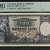 Banknotas - Lietuvos Bankas 100 Litų 1928 m PMG 30 Serija B