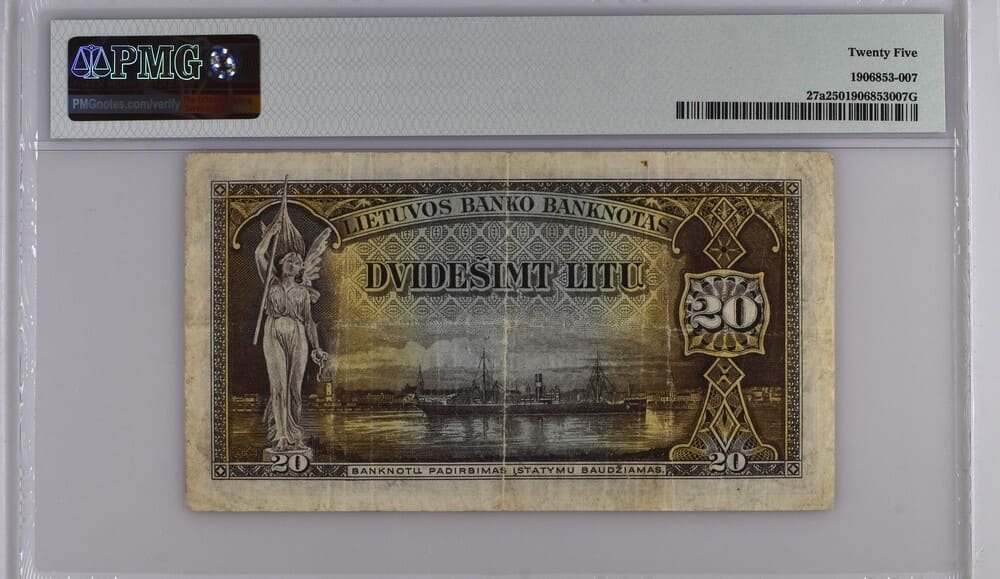 20 litų banknotas, 1930 m. laida – reversas