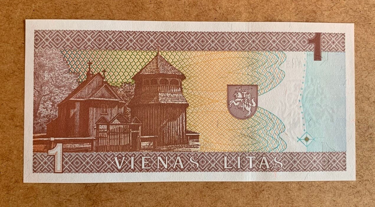1 lito banknotas, 1994 m. laida – reversas