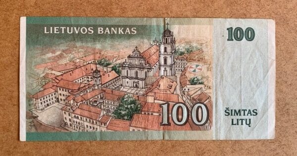banknotas 100 litu 2000 reversas