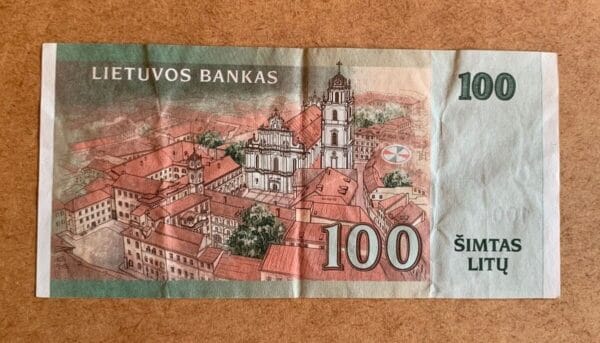 banknotas 100 litu 2007 reversas