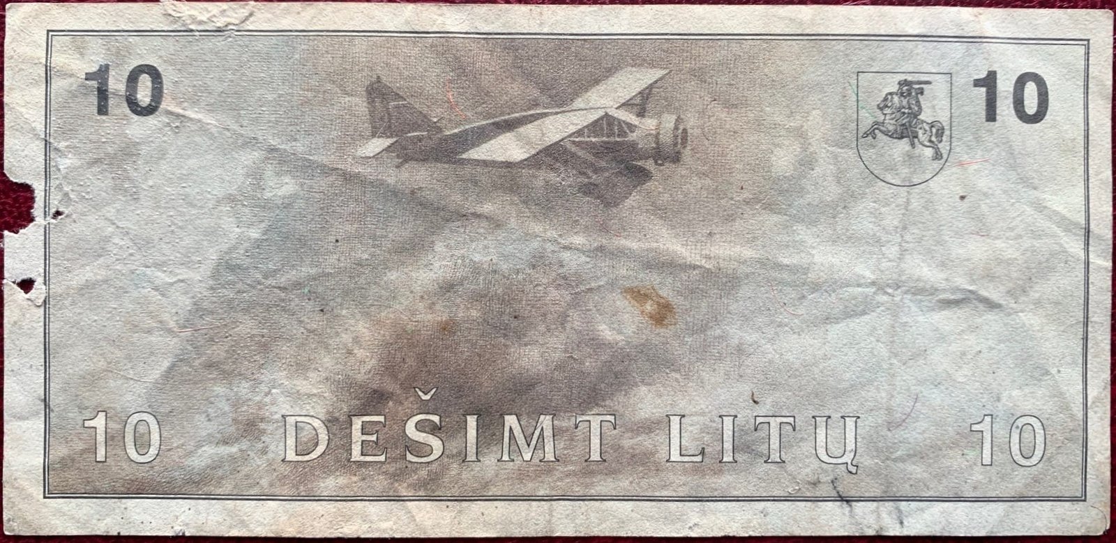 10 litų banknotas, 1991 m. laida – reversas