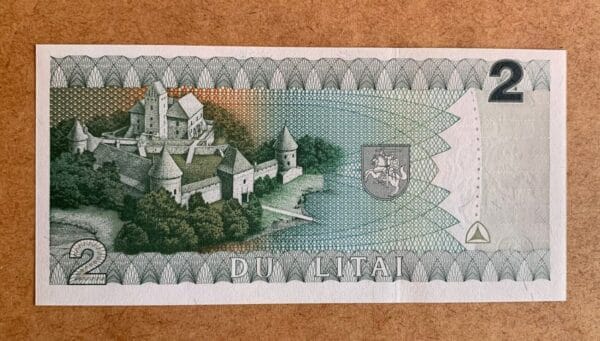 banknotas 2 litai 1993 reversas