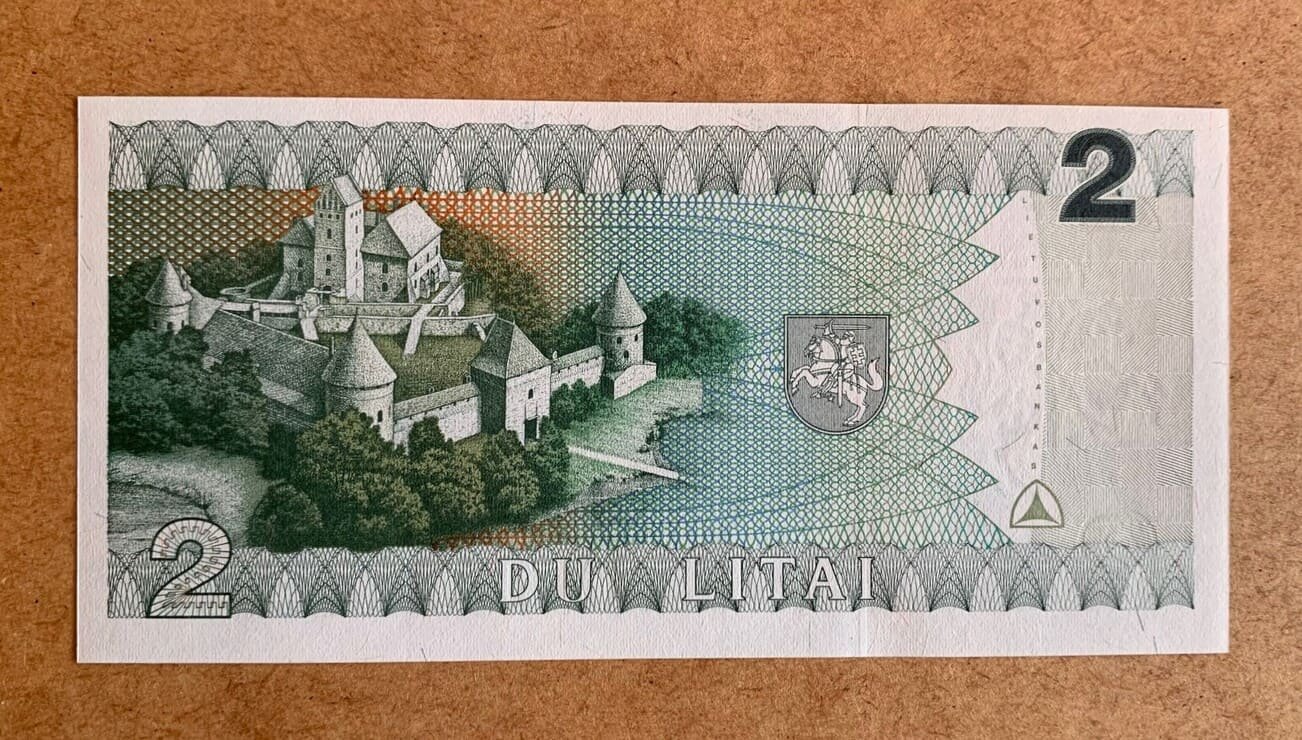 2 litų banknotas, 1993 m. laida – reversas