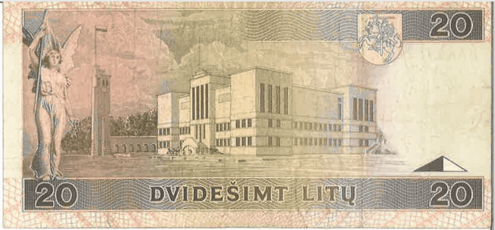 20 litų banknotas, 1993 m. laida – reversas