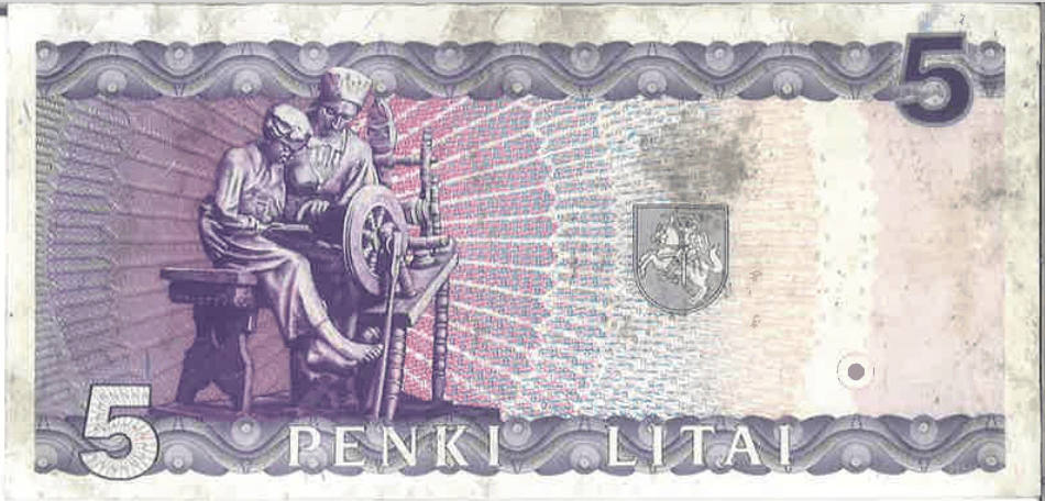 5 litų banknotas, 1993 m. laida – reversas
