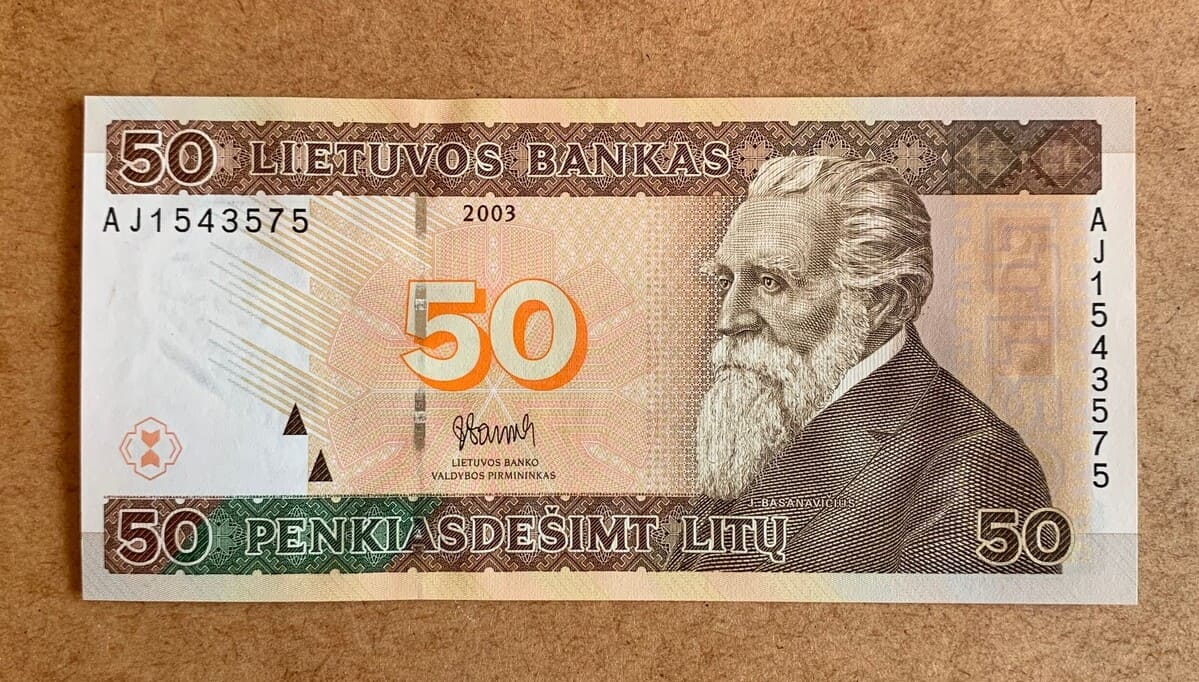 banknotas 50 litu 2003 aversas