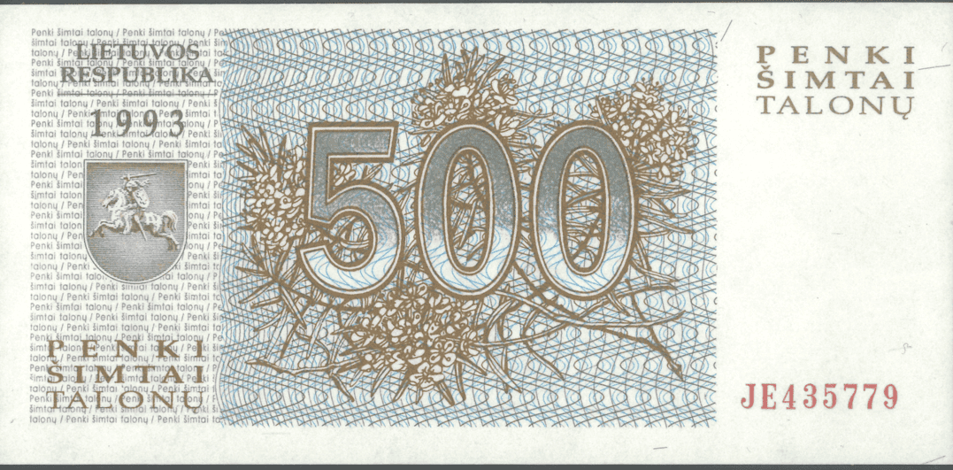 500 talonų, 1993 m. laida – reversas