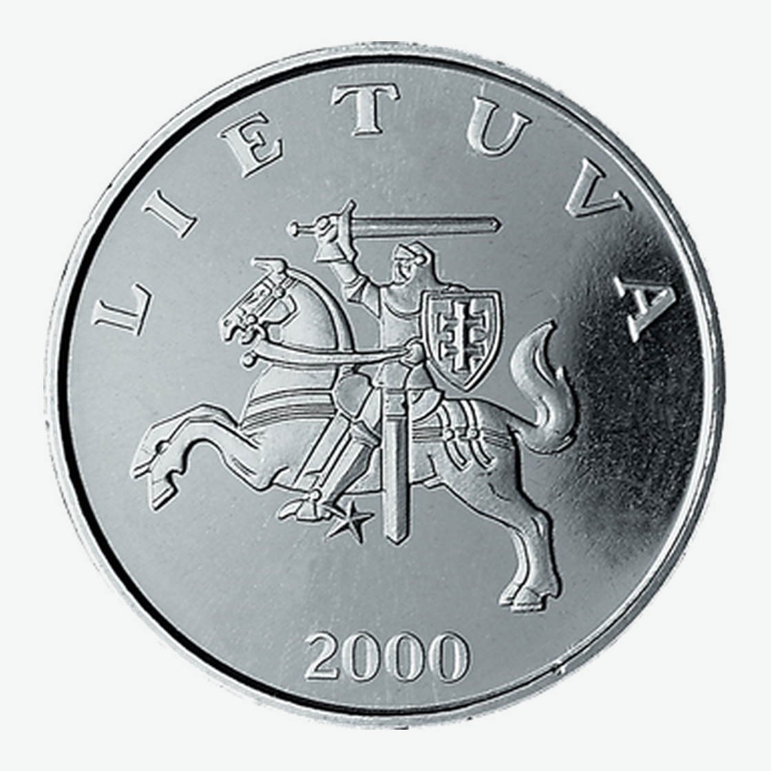 Nuo 1998 m. leistos Lietuvos 1 lito monetos aversas