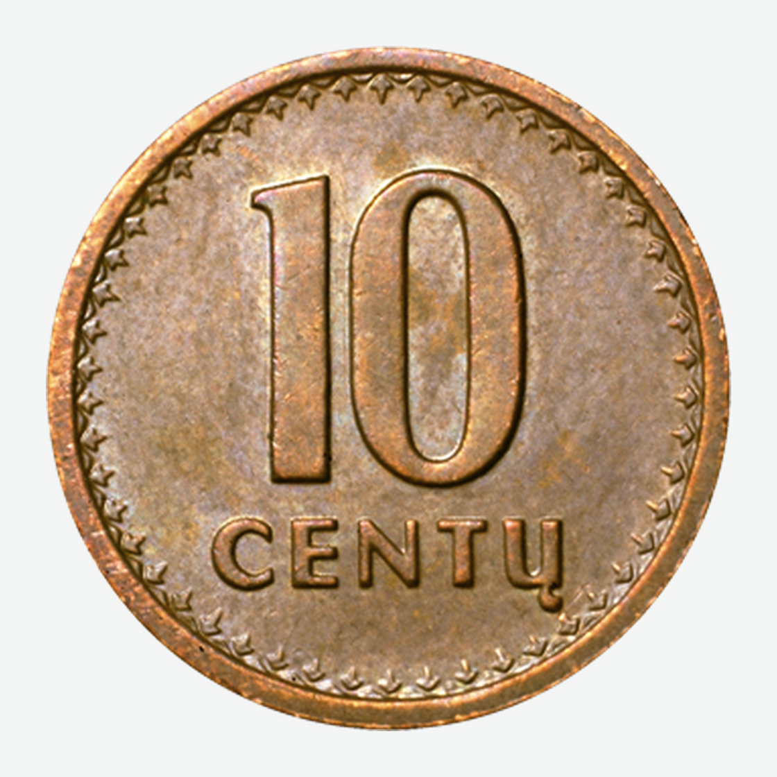 1991 m. Lietuvos 10 centų monetos reversas