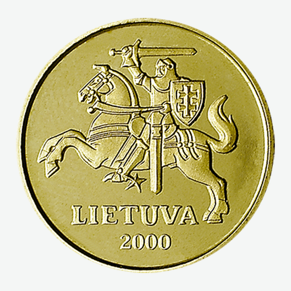 Nuo 1997 m. leistos Lietuvos 10 centų monetos aversas
