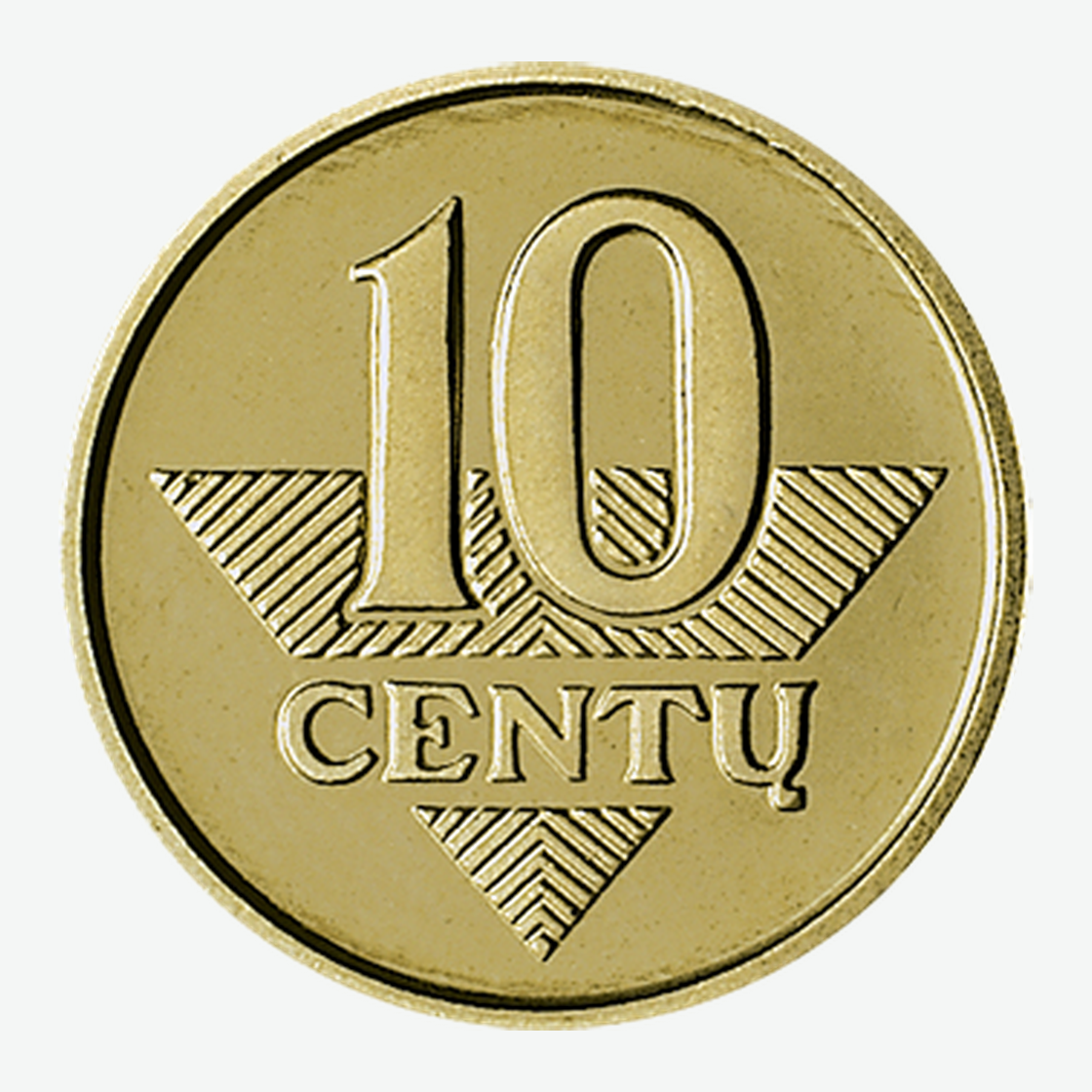 Nuo 1997 m. leistos Lietuvos 10 centų monetos reversas