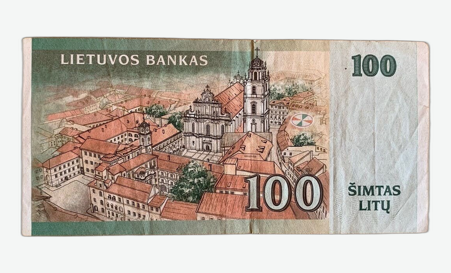 2000 m. Lietuvos 100 litų banknoto reversas