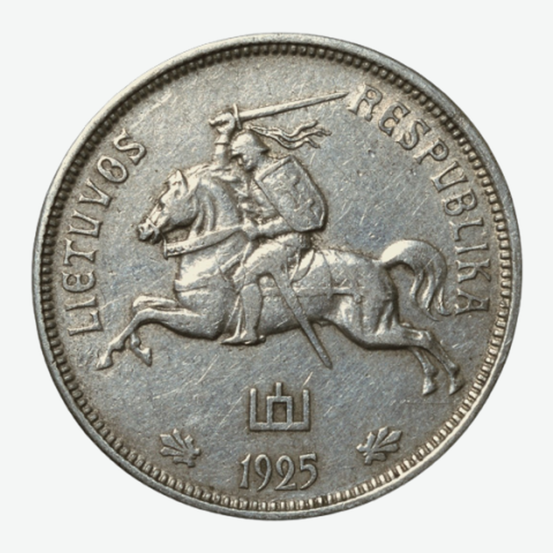 1925 m. Lietuvos 1 lito monetos aversas