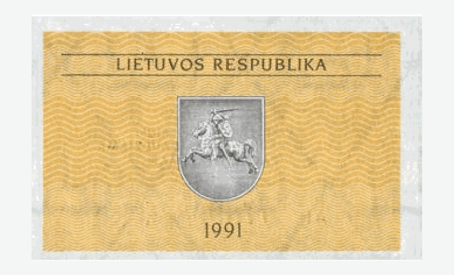 1991 m. aversas Lietuvos 0,20 talono talono aversas
