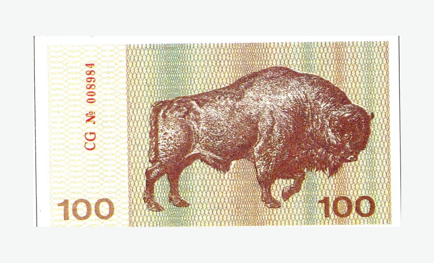 1991 m. reversas Lietuvos 100 talonų talono reversas