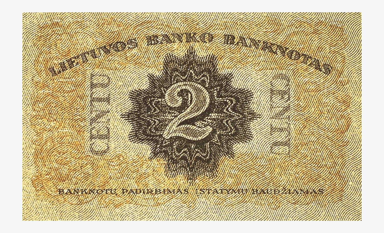 1922 m. Lietuvos 2 centų banknoto reversas