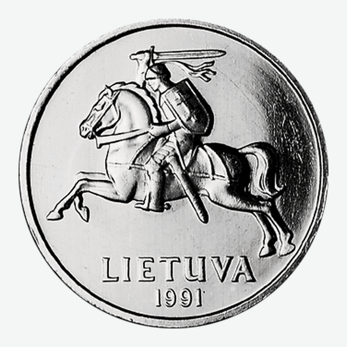 1991 m. Lietuvos 2 centų monetos aversas