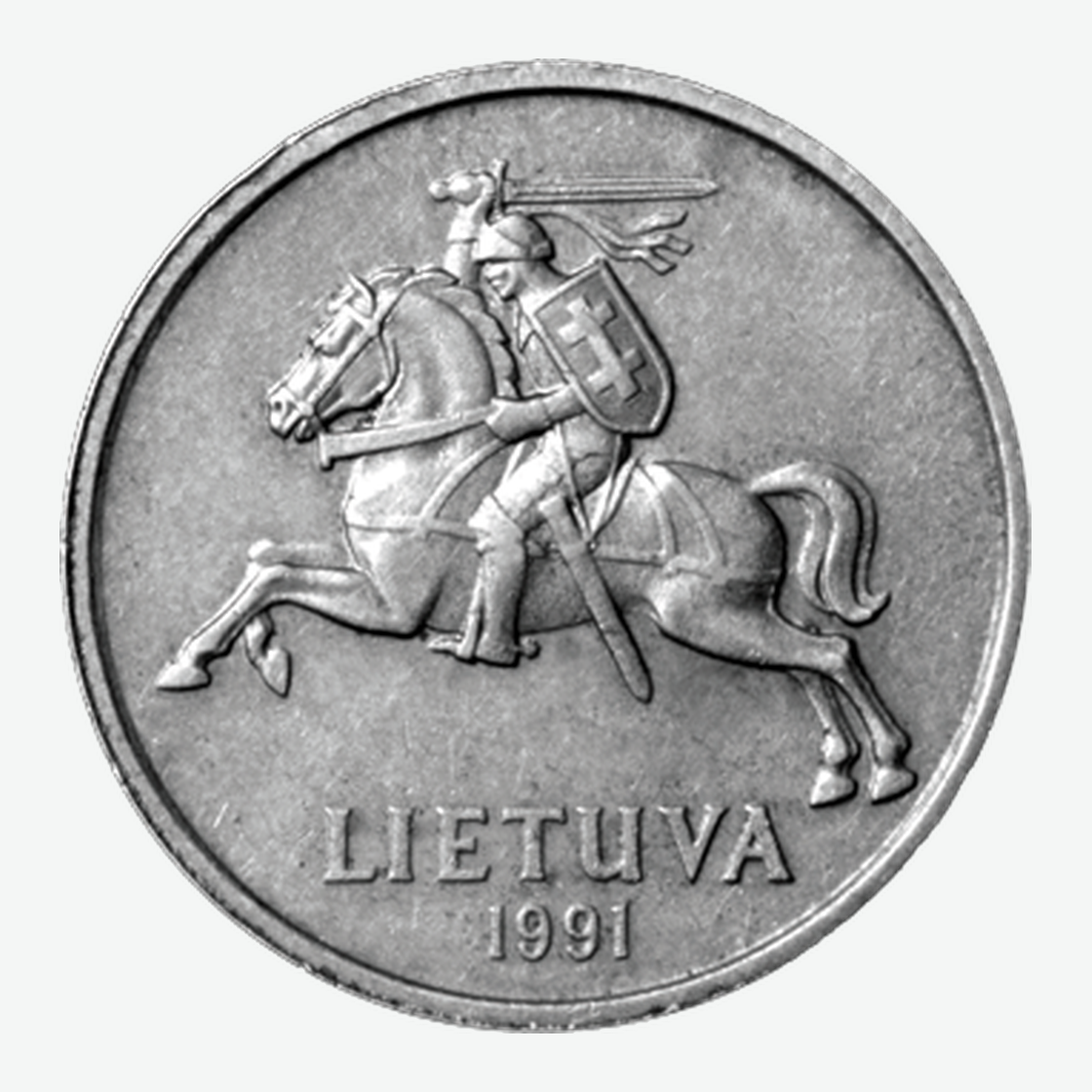 1991 m. Lietuvos 2 litų monetos aversas