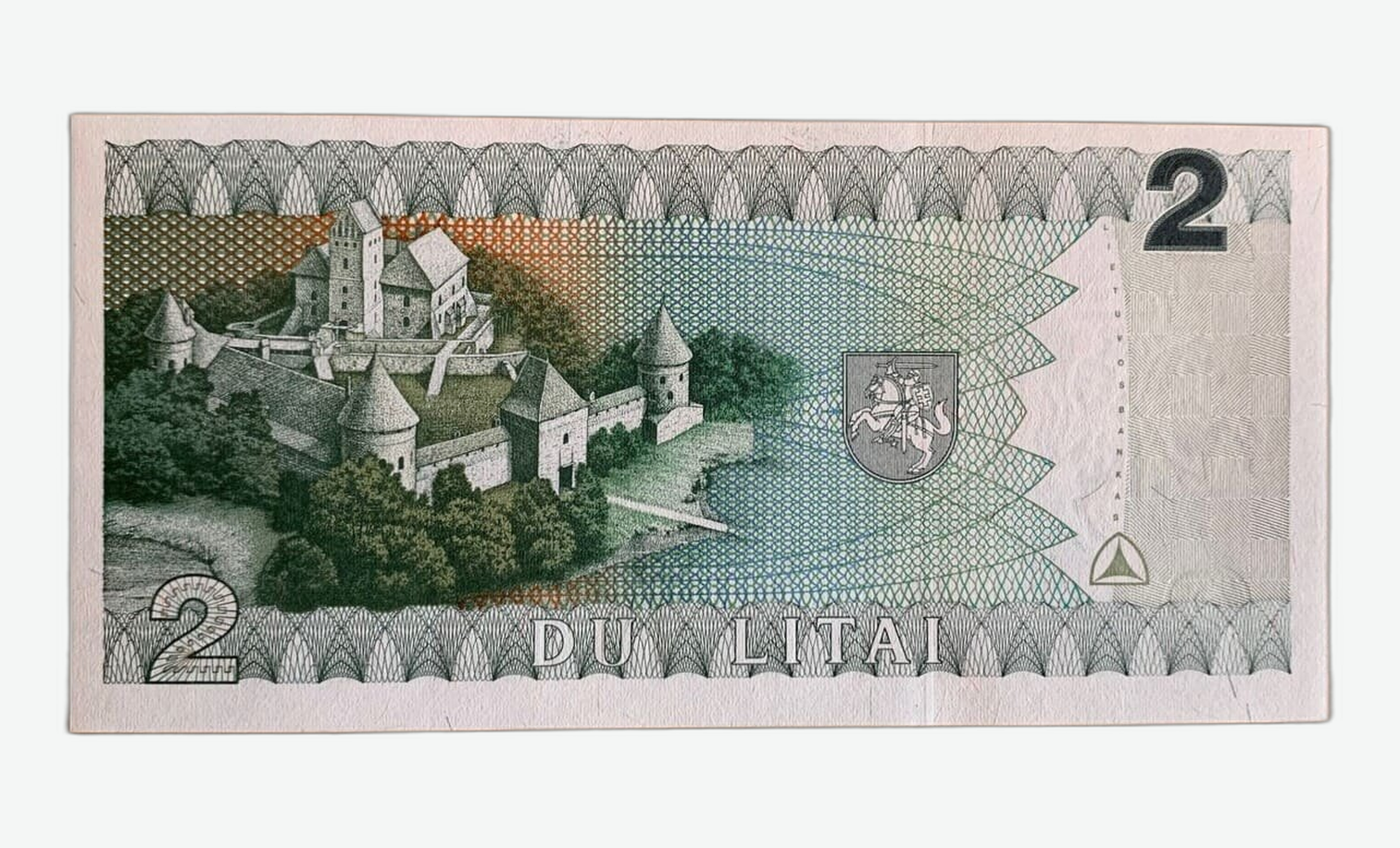 1993 m. Lietuvos 2 litų banknoto reversas