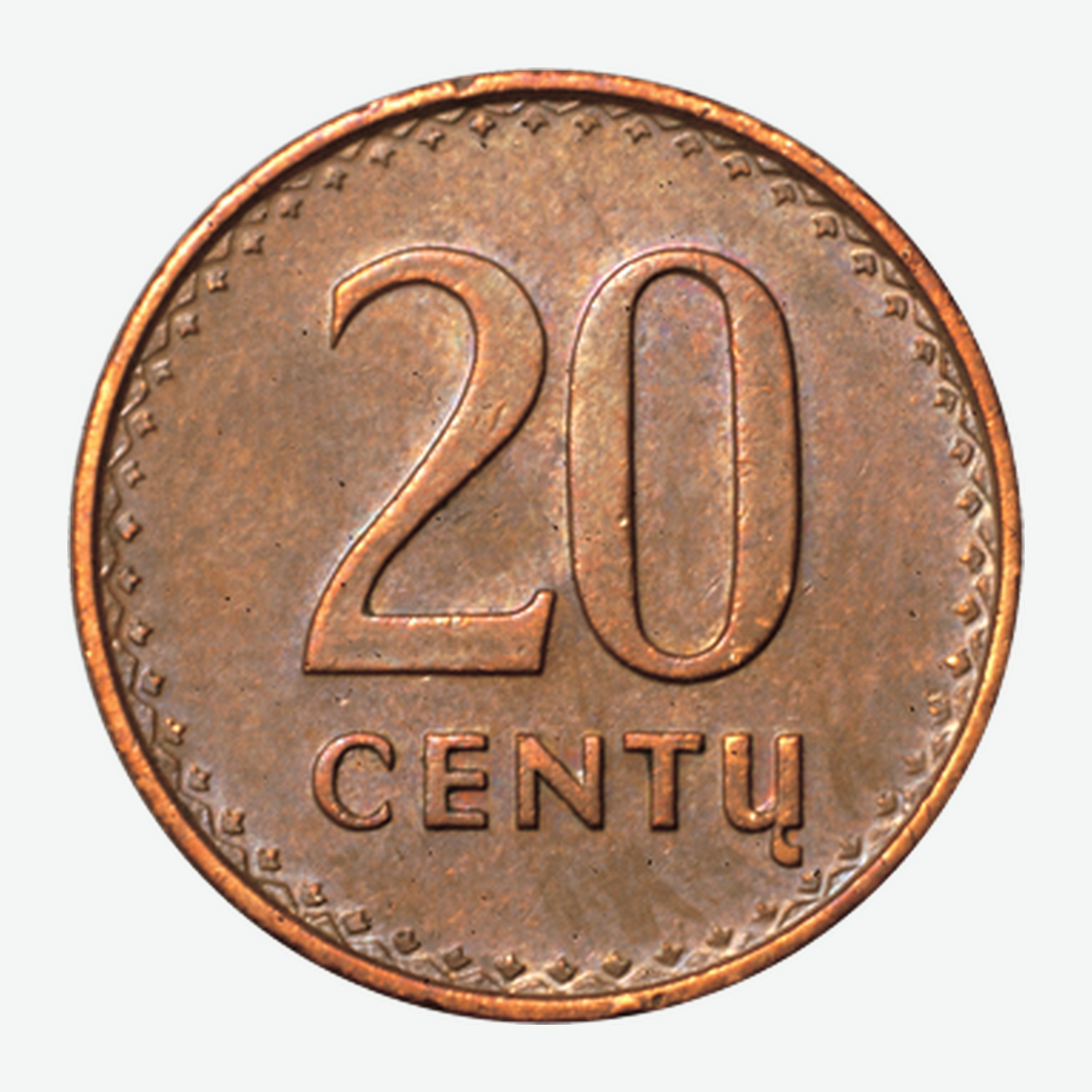 1991 m. Lietuvos 20 centų monetos reversas