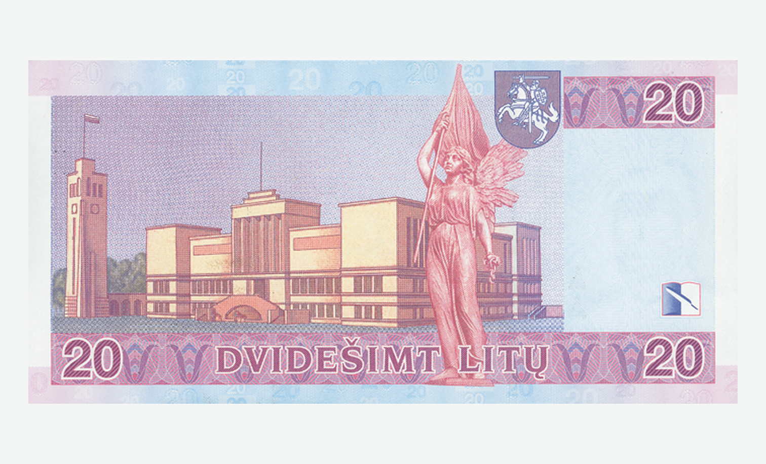 2001 m. Lietuvos 20 litų banknoto reversas