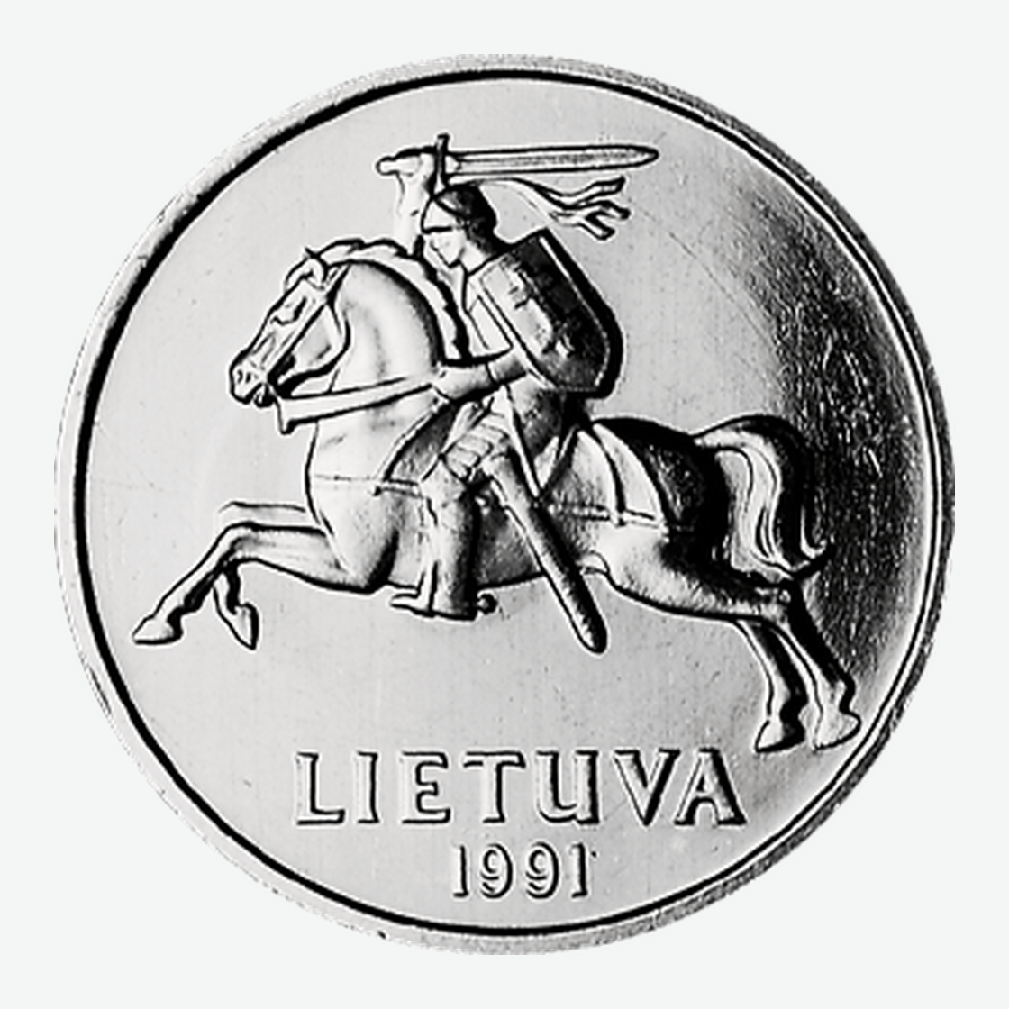 1991 m. Lietuvos 5 centų monetos aversas