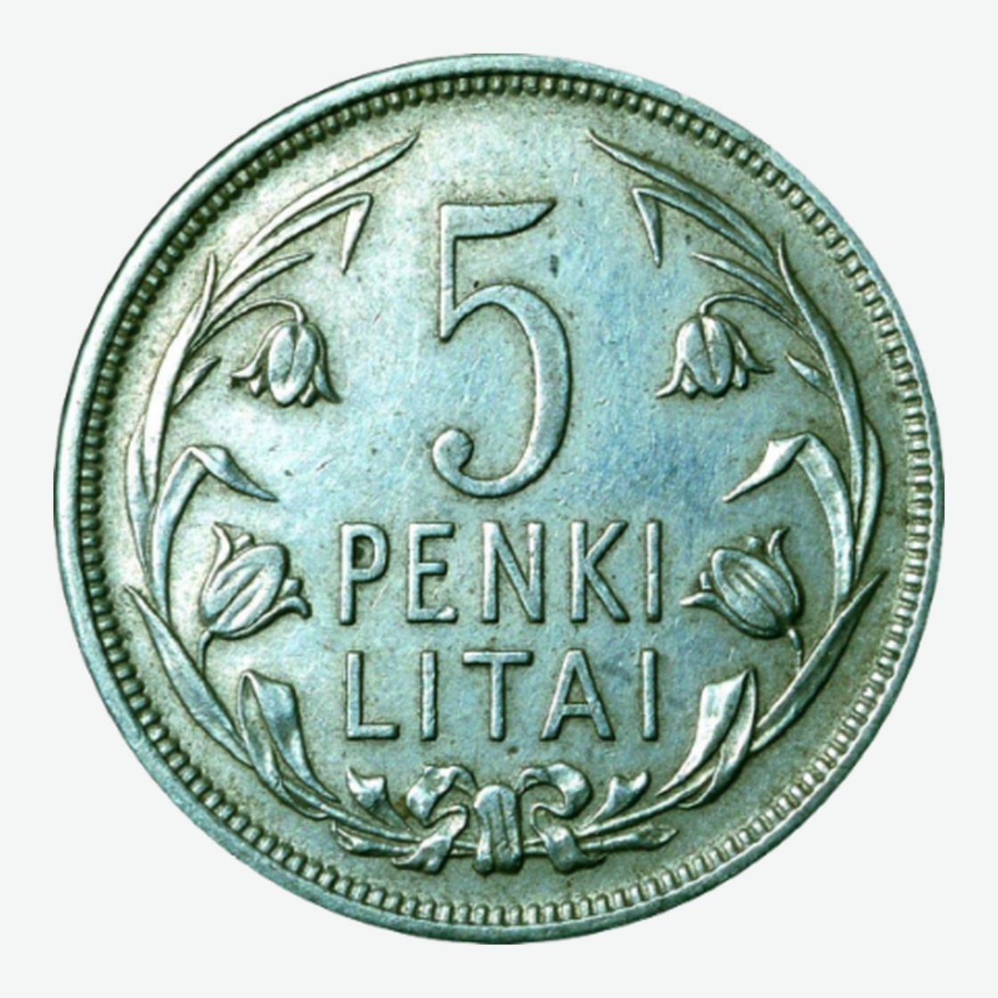 1925 m. Lietuvos 5 litų monetos reversas