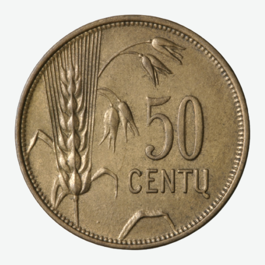 1925 m. Lietuvos 50 centų monetos reversas