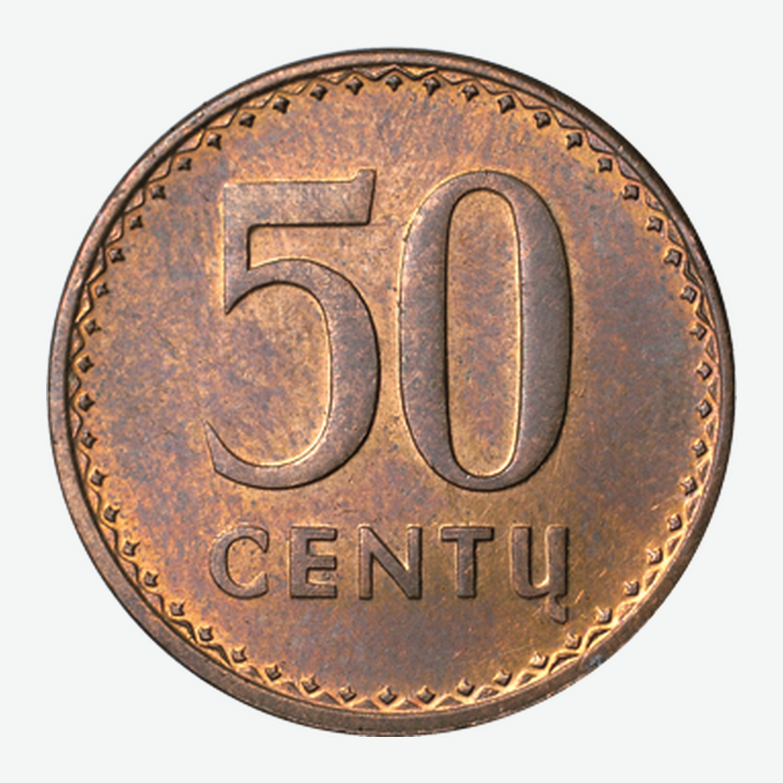 1991 m. Lietuvos 50 centų monetos reversas