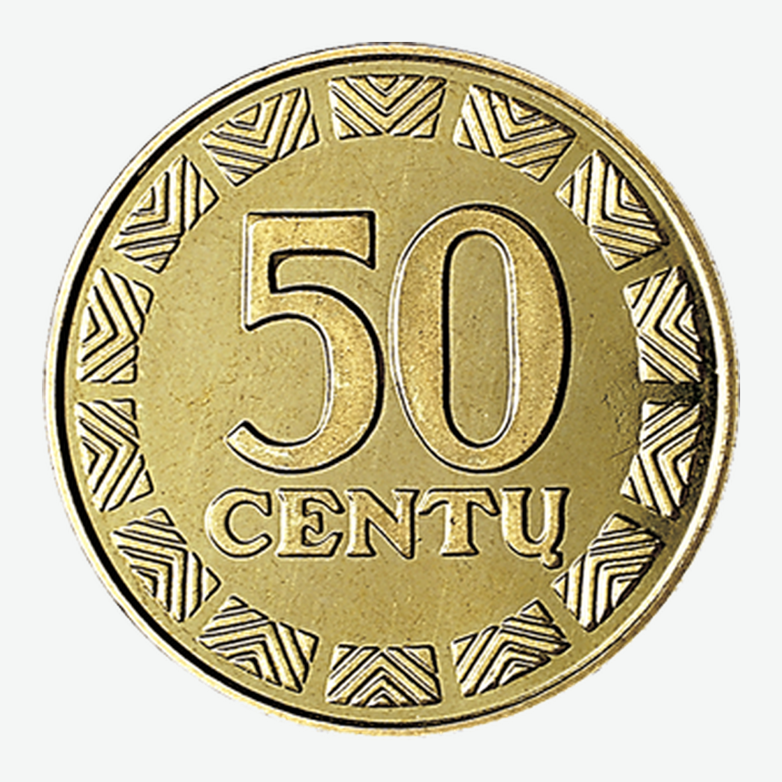Nuo 1997 m. leistos Lietuvos 50 centų monetos reversas