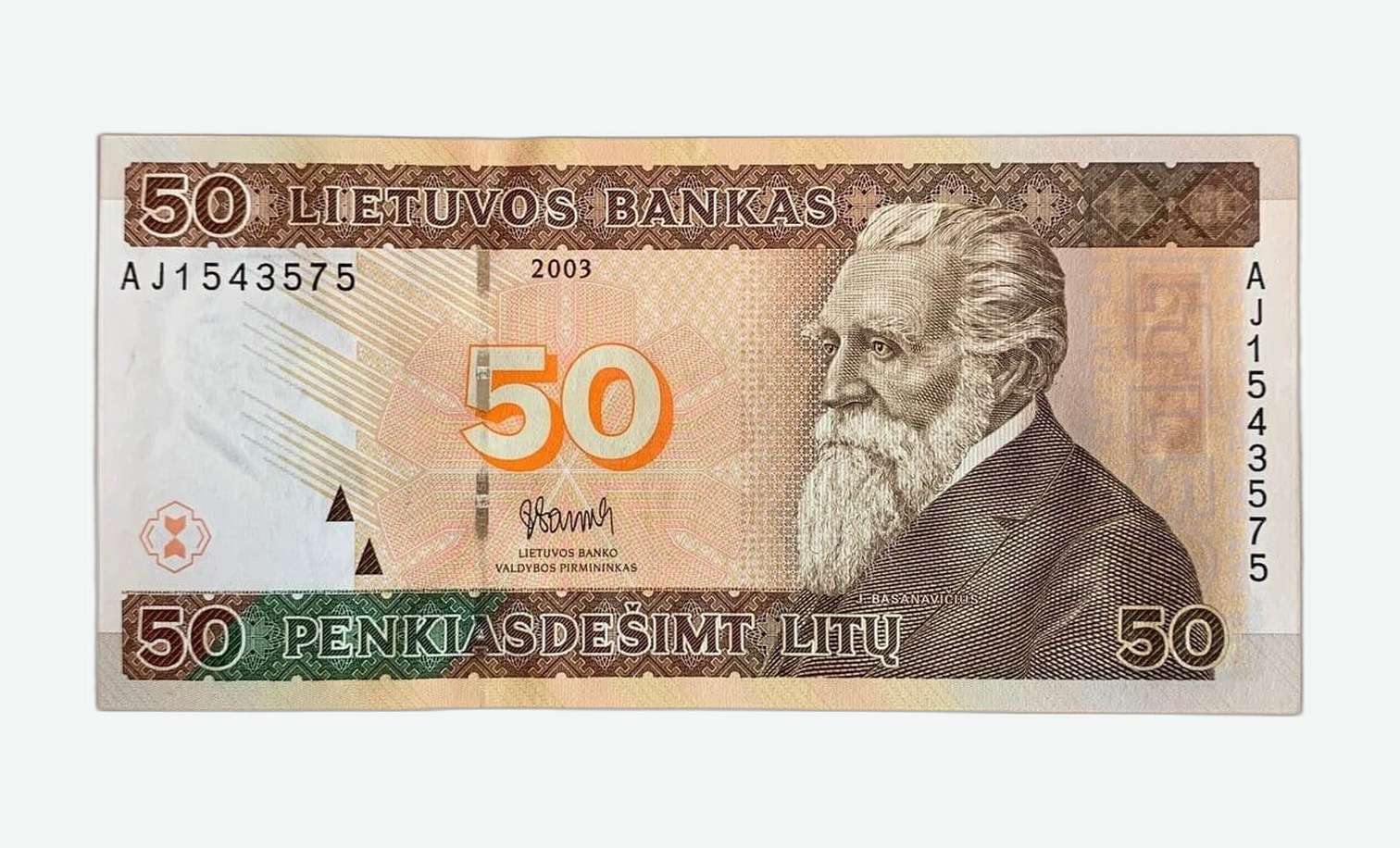 2003 m. Lietuvos 50 litų banknoto aversas