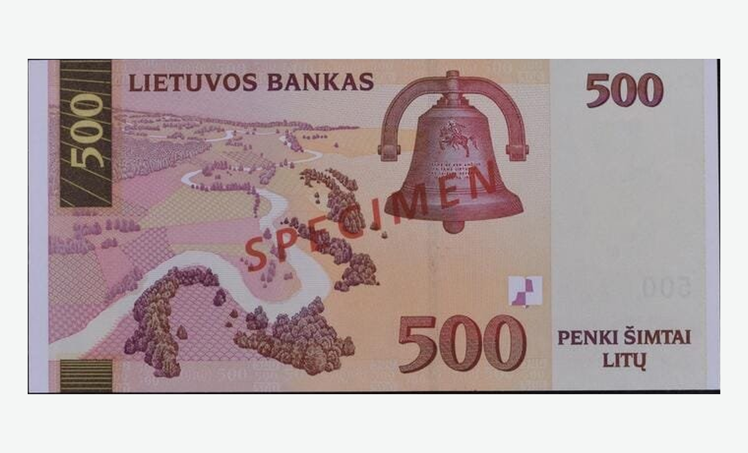 2000 m. Lietuvos 500 litų banknoto reversas